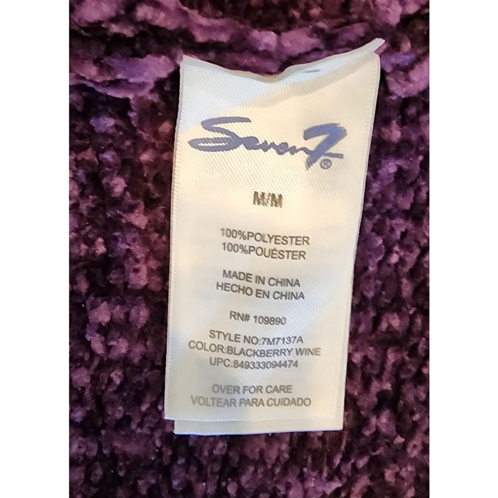 Women's Seven7 Purple Chenille Crew Neck Sweater M - Picture 3 of 4